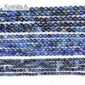 New Bulk Semi Precious Faceted Kyanite Stone Natural Blue  Loose Beads Strands for DIY Jewelry Making 2 3 4 MM