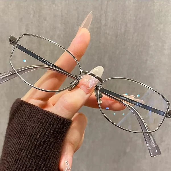 Thin Titanium Rectangular Frames Hypoallergenic Eyeglasses with Long-Lasting IP Coating MegaBDM