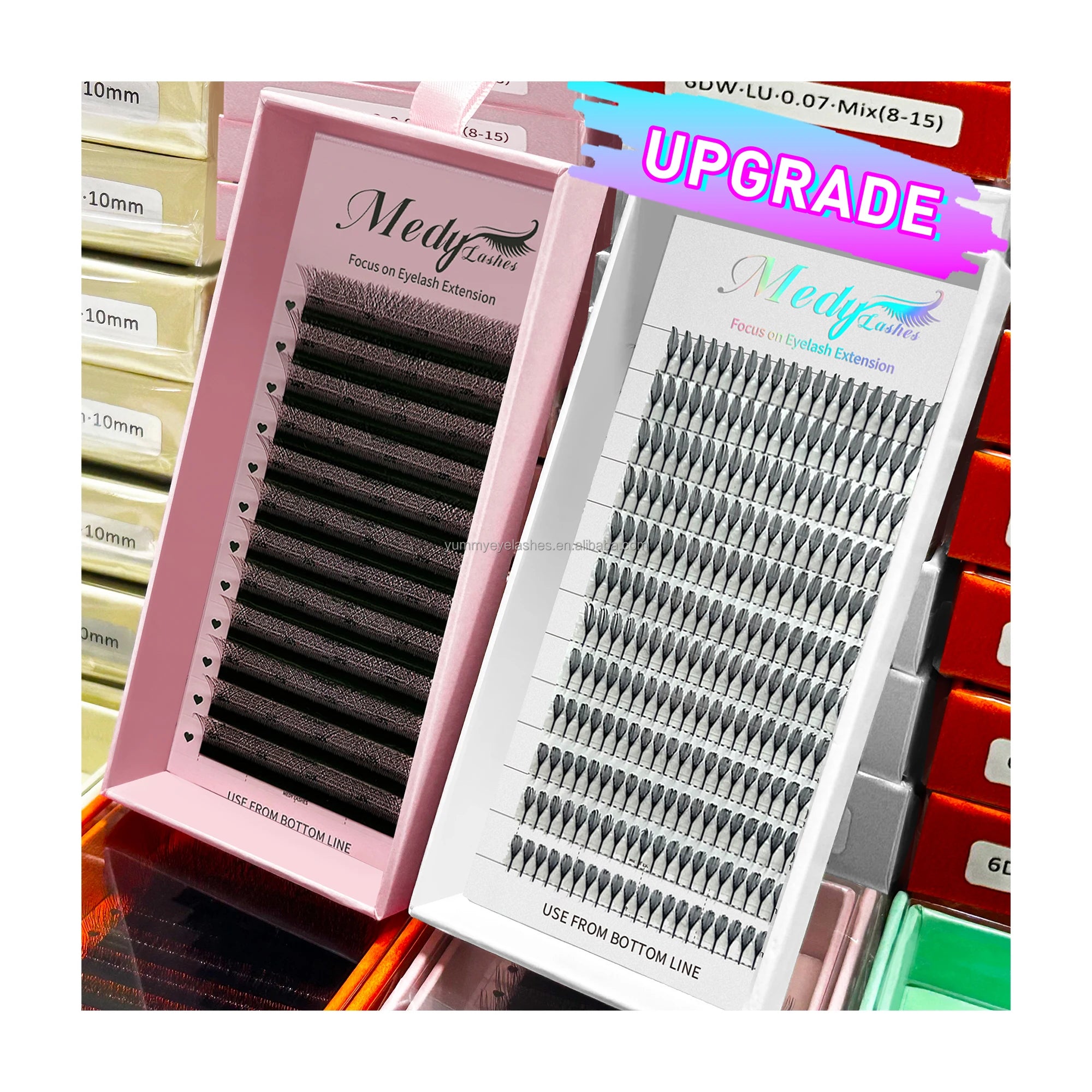 MedyLash 12 Rows Custom Private Label Comic Book Beauty Salon Premade Special  Grafting Comic Spire Eyelash Extension