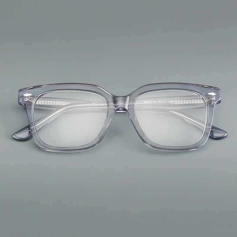 Retro Square Acetate Eyeglasses Chunky Full-Rim Prescription Frames MegaBDM