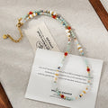 New Shell Color Dopamine Necklace Women's Non-fading Niche Clavicle Chain Red Agate Natural Stone Beaded Necklace