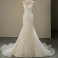 Jancember SFY191 Beach Sleeveless Lace Embroidery Slim Wedding Champagne Dresses