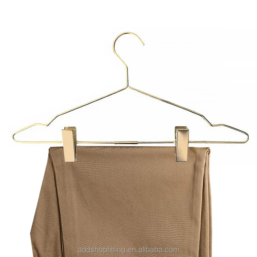 Luxury 42 cm Steel Rose Gold Multifunctional Durable Modern Suit Pants Clothes Hanger for Wardrobe and Living Room Use
