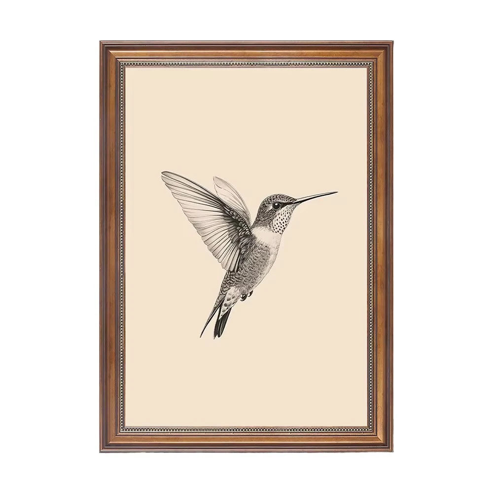 Hummingbird Sketch Vintage Printable Wall Art Spring Decor Farmhouse Wall Art Minimalistic Print