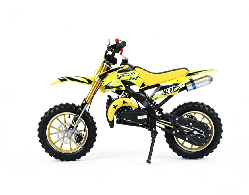 Good Yaztor 49cc Mini Gas Motorcycle for Youth Off-Road Fun Kids Dirt Bike for Sports and Recreational 2 Stroke Bike MegaBDM