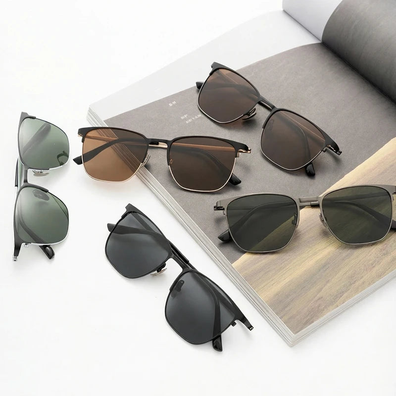 Large Stock Ultra Thin Durable Stylish Wind Proof Daily Casual Wear Semi Titanium Frame Sunglasses MegaBDM