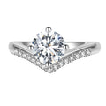 Brilliant GRA Certified Moissanite Luxury Sterling Silver Engagement Adjustable Curved Ring Band Women Jewelry Destiny Jewellery
