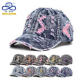 Wholesale Vintage Multi Color Ripped Denim 6 Panel Distressed Baseball Cap Colorblocked Streetwear Style Sustainable Supply MegaBDM
