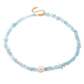 Ins Fashion Romantic Sea Blue Natural Pearl Gold Plated Stainless Steel Bell Shape Pendant Necklace All-match Non-fading Wedding