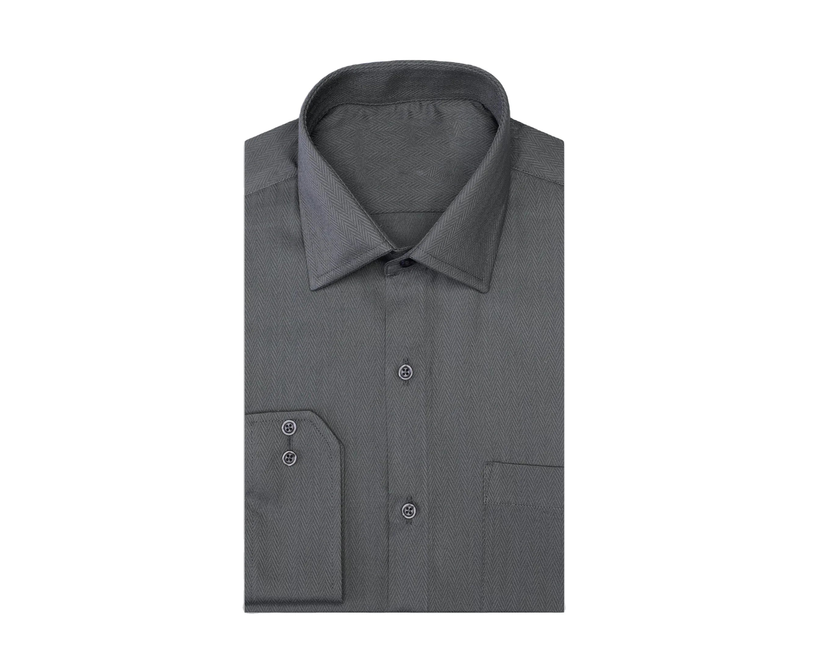 Breathable Men's Shirts Wholesale Different Colors Polyester or 100% Cotton Long Sleeve Pain Solid Casual Business Dress Shirts