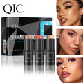 QIC 3 in 1 Highlighter with Good Shimmer Stereoscopic Face Makeup Smooth and Lightweight Mineral Blush Shadow Stick Sets MegaBDM