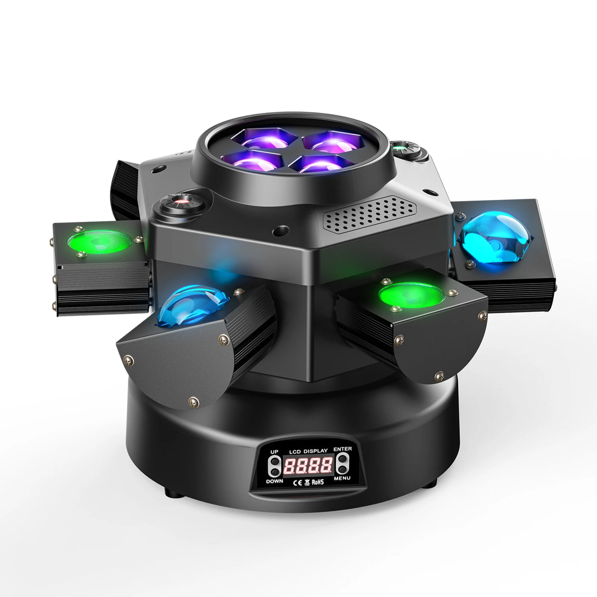 U`King 150W Moving Head Light 6 Arms Beam Laser Strobe Effect Party Light RGBW 4IN1 LED Stage Light for Wedding Party Disco KTV MegaBDM