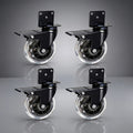 4 Sets 3-inch (75mm) L-shaped Casters Double Bearing Design Quiet Durable 50kg Load Capacity Modern Suitable for Home Office MegaBDM