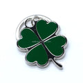 Green Four Leaf Clover Keychain - Lucky Clover Metal Keyring - TURBOOST