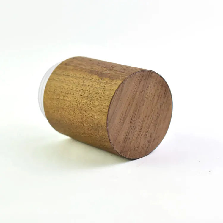 High-Gloss Walnut Wood Coated Glass Bottle UV-Protective Brown Glass Vial for Sensitive Drugs with Good Sealing