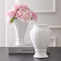 Vintage Embossed White Ceramic Vase Flower Pot Decorative Nordic Home Wedding Table Vase MegaBDM