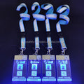 5 Luxury LED Staff Name Badge Card Custom Employee ID Label Holder Engraved Plastic UV Printed Battery Powered Certified Japan