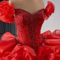 Jancember 241070 Luxury Pearls Empire Puffy Evening Party Gowns Dresses for Girls