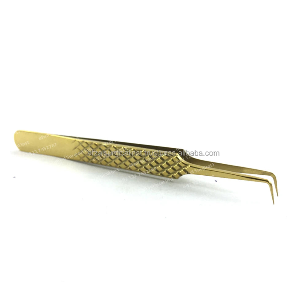 2025 Best-Selling Custom Eyelash Extension Tweezers Private Label Solid Sustainable Stainless Steel 90 Degree Diamond Grip
