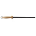 RTS Exclusively Shatterproof 16mm Black Ceramic Honing Rod Extra Fine Grit 1500- Stainless Steel Hanging Ring Beech Wood Handle