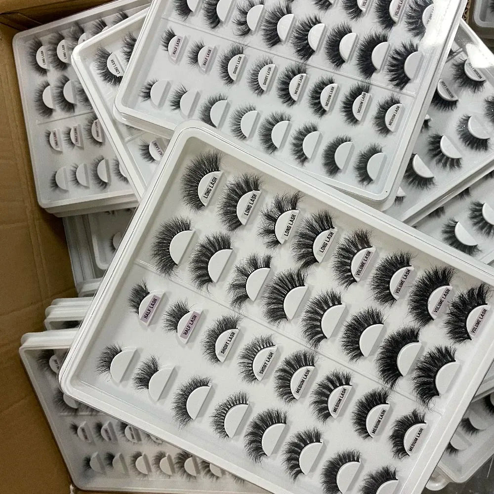 Custom Lash Boxes Faux Mink Strip False Lashes Wholesale Faux Cils Naturel 3D False Eyelashes