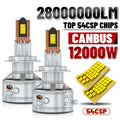 12000W H4 H7 LED Headlight H1 H11 H8 9005 HB3 9006 HB4 28000000LM 9054 CSP Canbus 32 Copper Tube Car Lamp Turbo Fog Lamp 6000K