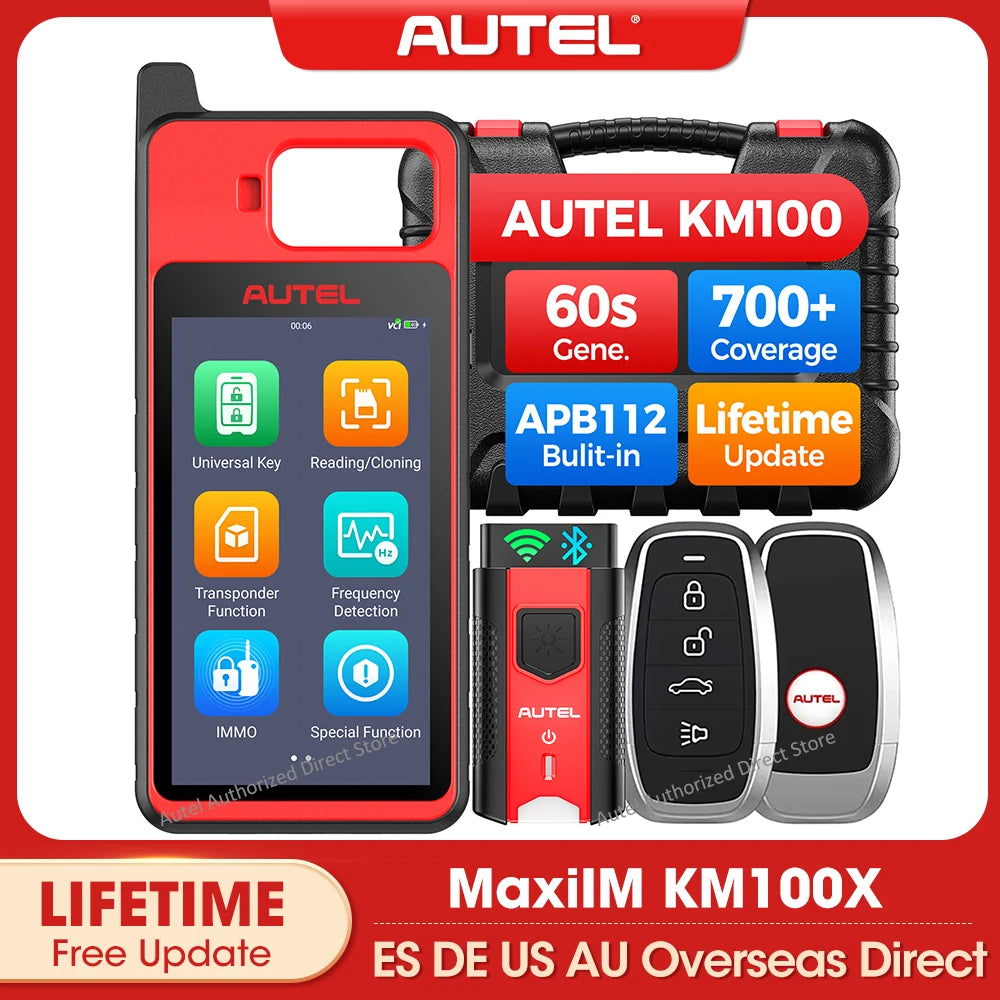 Autel MaxiIM KM100 KM100X Key Fob Programming Tools Auto key Programmer 60s Key Generation OBD IMMO Key Learning Key Free Update