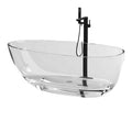 Transparent Solid Surface Resin Modern Freestanding Soaking Bath Tub Smoky Black Egg-Shaped Eco-Friendly 5 Year Warranty