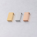 8x15mm DIY Custom Jewelry Findings Accessories Making Blank Stainless Steel Rectangle Pendant Charm Spacer for Necklace Bracelet MegaBDM