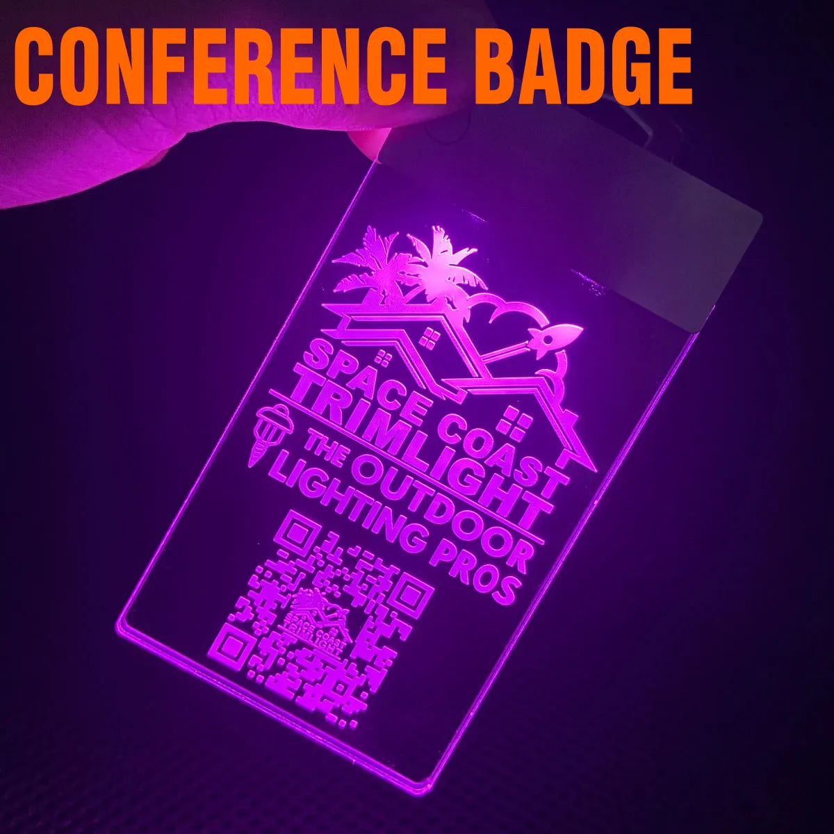 Light up Custom Acrylic Conference Name Badge with Logo Reusable Event Staff Visitor ID Badge OEM Factory Wholesale MegaBDM