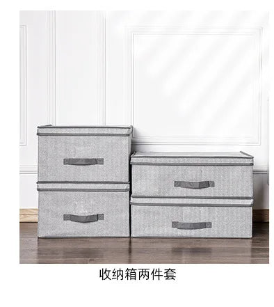 Rectangle Foldable Blanket Linen Fabric Shelf Storage Boxes for Home Non-Woven Drawer Type Fabric Storage Box MegaBDM