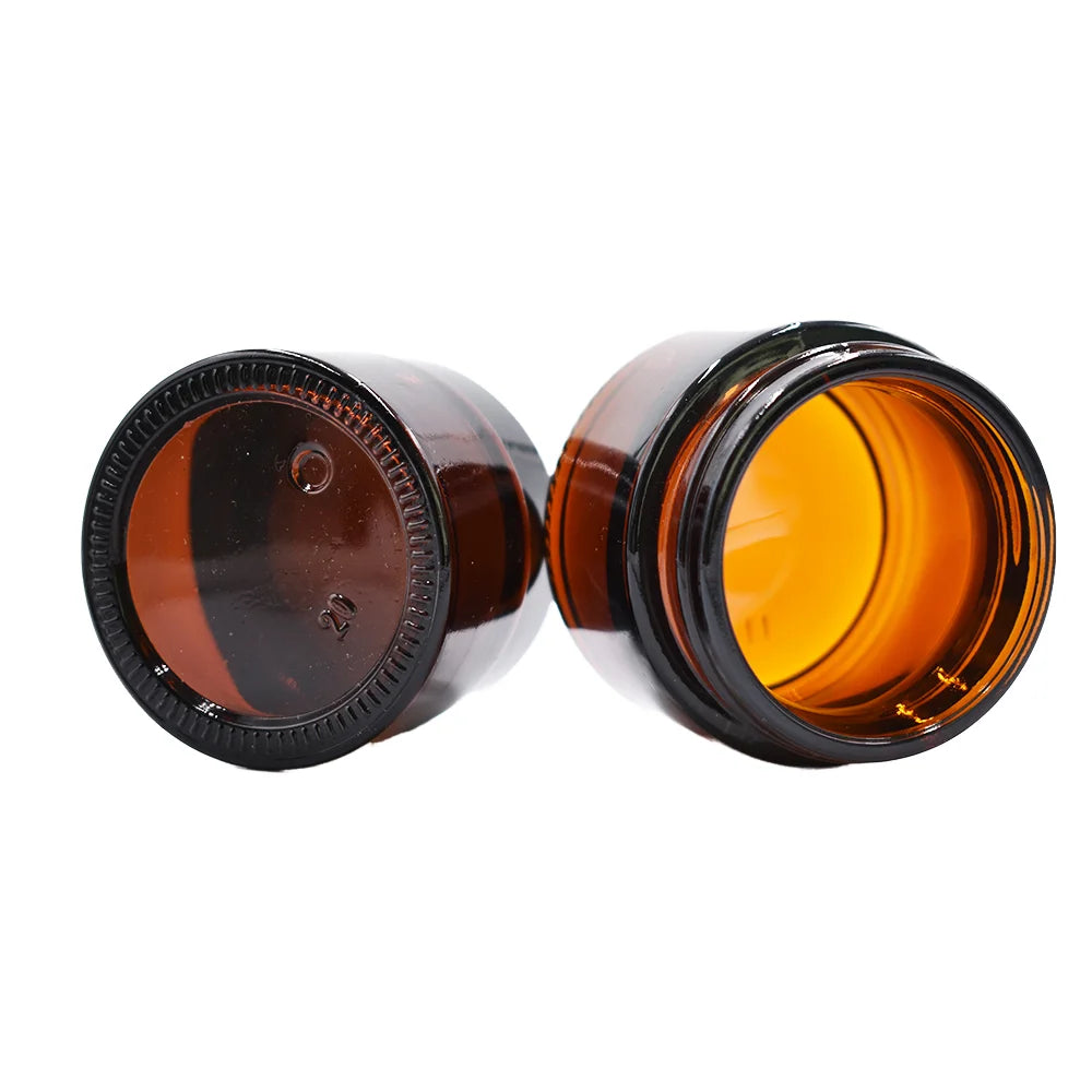 50ml 100ml 200ml 250ml Wide Mouth Amber Glass Jar Frosted Matt Amber Glass Jars With Silver Gold Black Metal Lids