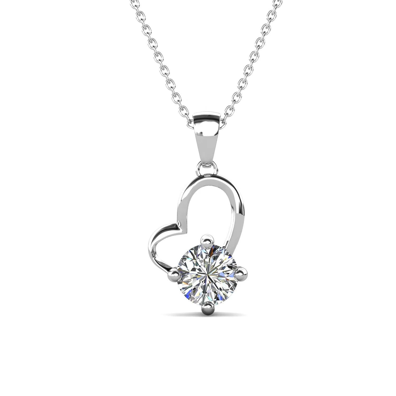 New VVS1 Perfect White Moissanite Passed Diamond Tester S925 Silver Heart Pendant Necklace Jewelry for Women Destiny Jewellery