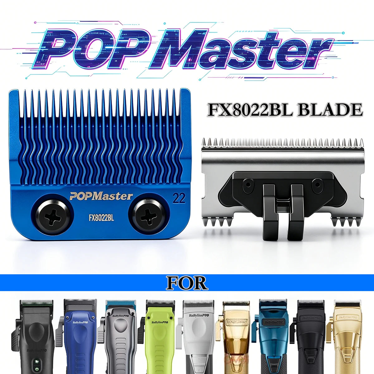 POP Master Professional original replacement of electric hair clipper blades FX8022BL Fade Blade for FXT45C、FX86、FX82、FX899、FX87