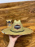 VietChoice Natural Grass Floppy Cowboy Straw Hat with Frayed Edge Striped Casual Sports for Beach Fishing & Travel Adults Unisex