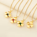 QIKU Wholesale Heart Love Zircon Bohemian Jewelry Turquoise Gold Tone Gold Plated Premium Bridal Pendant Necklace