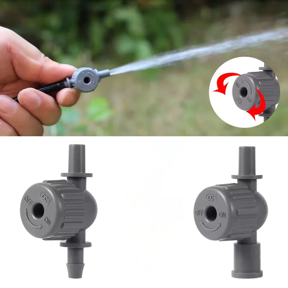 1/4" Adjustable Flow Mini Valve 6mm Shut-off Valve Plastic Water Controller Switch Garden Irrigation Fitting MegaBDM