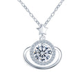 S925 Sterling Silver Bling Moissanite Diamond Pendant Necklace Universe Planet Wholesale Jewelry