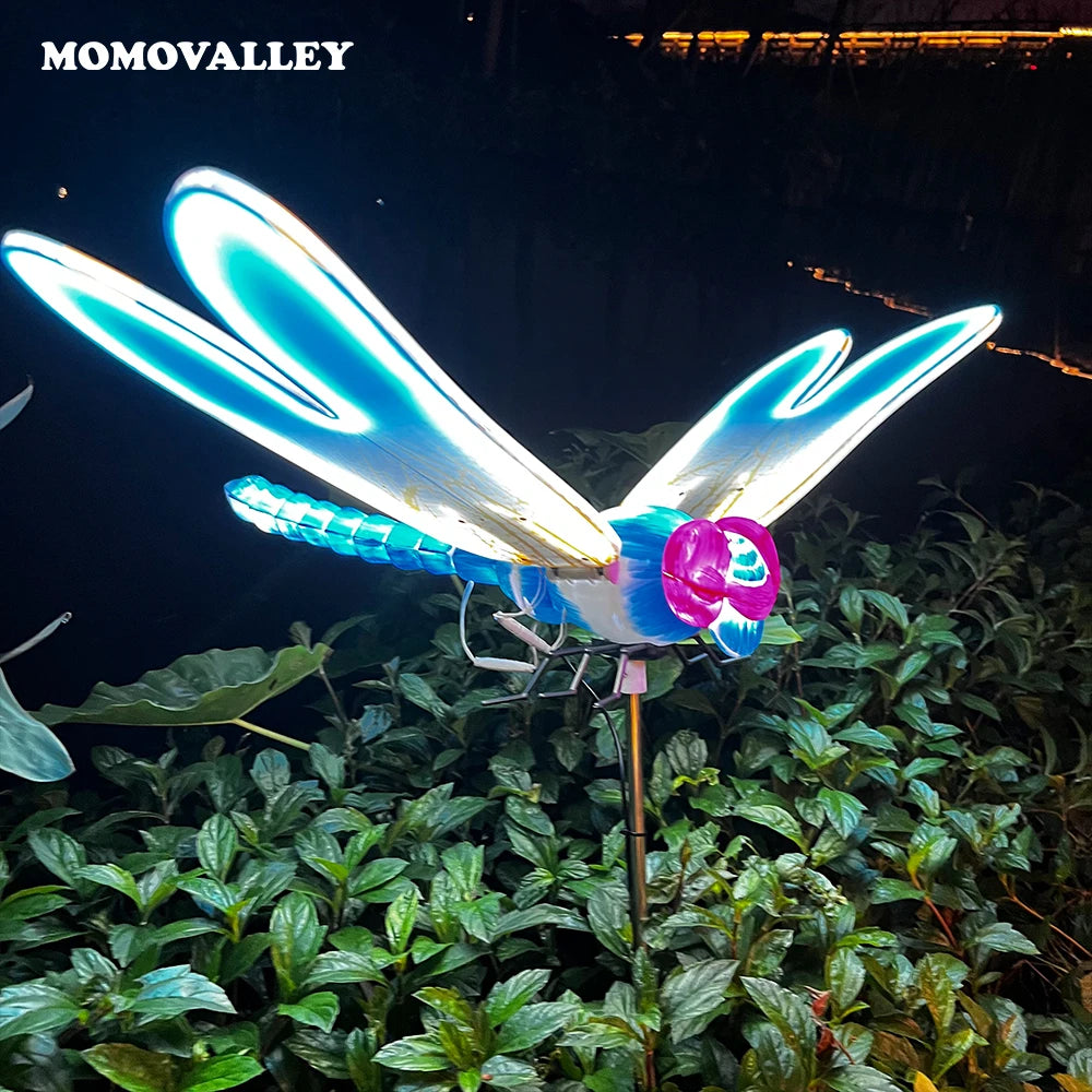 Exterior Out Door Christmas 3d Holiday Lighting ABS LED Butterfly Dragonfly Landscape Lights Decoration Outdoor for Garden
