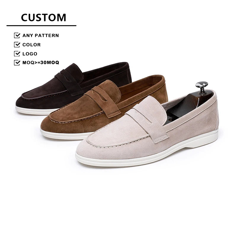 Genuine Sheep Leather and Suede Loafer Shoes Men Velvet Pointed Toe slip on Flats Stylish Branded MegaBDM