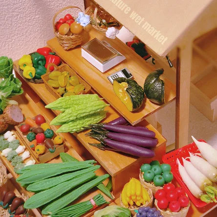 1/6 1/12Doll House Simulation Miniature Mini Bitter Gourd  Pumpkin Eggplant and Loofah Model Decor Shooting Props Vegetable Toys