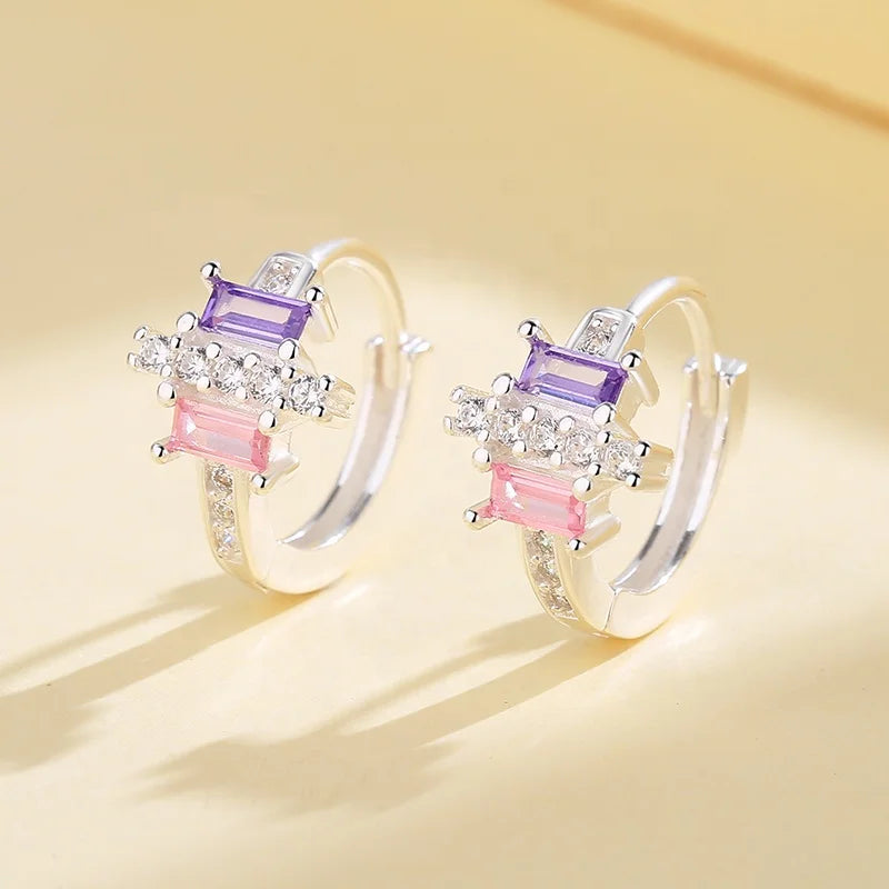 Wholesale Original Design Irregular Fashion Jewelry Vintage Zirconia Cubic Huggies Earrings 925