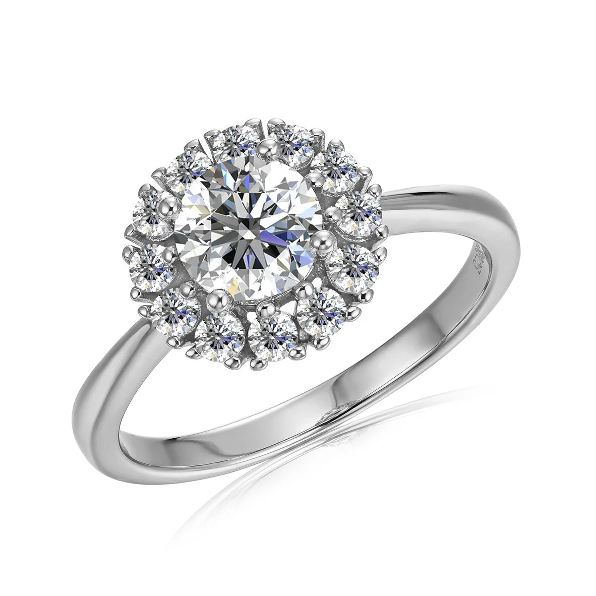 Brilliant Moissanite Diamond With GRA Certificate 925 Silver Luxury Vintage Halo Engagement Ring Women Jewelry Destiny Jewellery