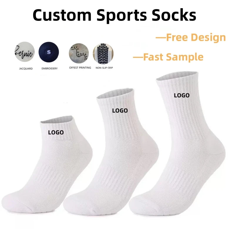 Factory Customized Women's High-quality Design Pattern Cotton Socks Men's Sports Running Crew Socks MegaBDM