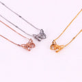 New Trendy Zirconia Bijoux Femme Fashion Stainless Steel Jewelry 18k Gold Plated Butterfly Pendant Necklace