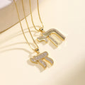 QIKU Jewish Chai Pendant Necklace 18K Gold Plated CZ Hebrew Life Symbol Bohemian Jewelry Gift for Women Men Daily Wear