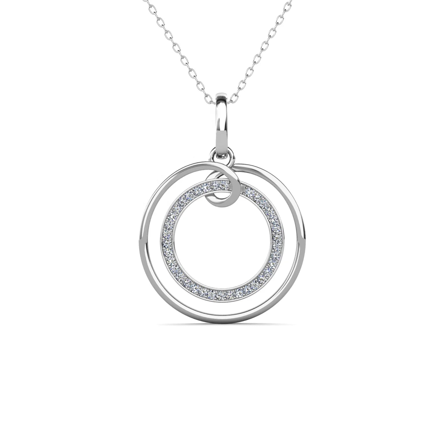 GRA Certified Lab Grown Moissanite Diamond Sterling Silver White Gold Circle Pendant Necklace Women Jewelry Destiny Jewellery