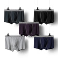 Customized Blue Cotton Boxershorts for Men Solid Color Classic Style Briefs with Embroidered Logo Plus Size ODM Supply