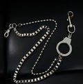 Men Retro Double Layer Handcuffs Metal Chain Hip-hop  Trousers Pants  Key Chain Hook Decoration Trendy Accessories