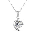 Environmental Friendly Moissanite Diamond 925 Silver 18k Gold Plated Custom Crescent Moon Pendant Necklace Destiny Jewellery